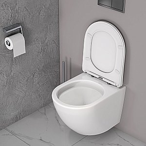 Унитаз подвесной Taliente Amato Tornado 3 AM55003 безободковый, смыв торнадо, с крышкой микролифт, белый купить в интернет-магазине Sanbest