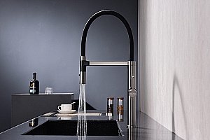 Смеситель для кухни Paulmark Leader Le214101-GM вороненая сталь купить в интернет-магазине сантехники Sanbest