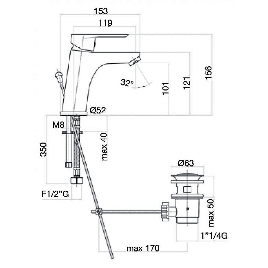Смеситель для раковины Webert Sax Evolution SE833102740 белый матовый купить в интернет-магазине сантехники Sanbest