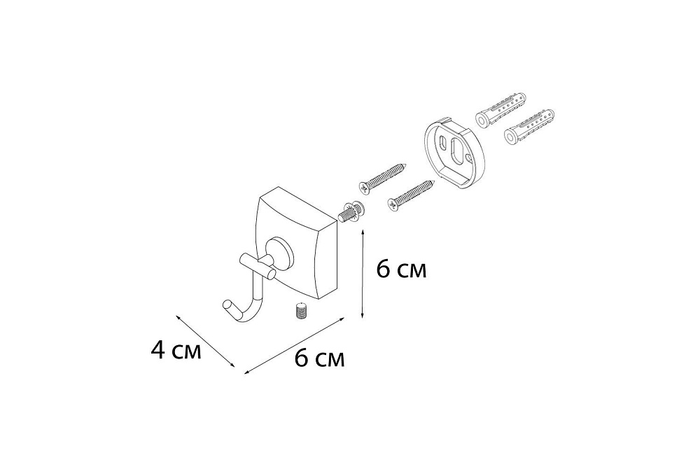 Крючок FIXSEN KVADRO FX-61305F купить в интернет-магазине сантехники Sanbest