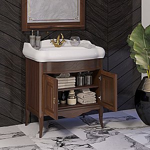 Тумба с раковиной Опадирис Лоренцо 80 светлый орех для ванной в интернет-магазине Sanbest