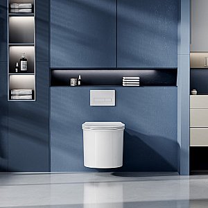 Унитаз подвесной Abber Bequem AC1127 белый, безободковый, с крышкой микролифт, слив торнадо купить в интернет-магазине Sanbest