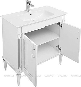 Тумба с раковиной Aquanet Селена 246511 70 белый/серебро для ванной в интернет-магазине Sanbest