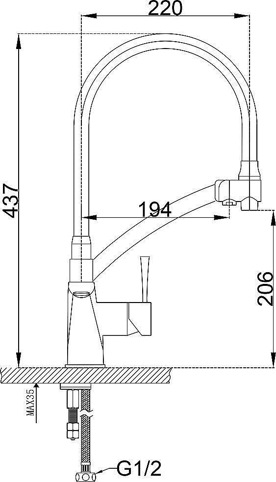 Смеситель для кухни Zorg Antic ZR 354-6 YF Хром купить в интернет-магазине сантехники Sanbest