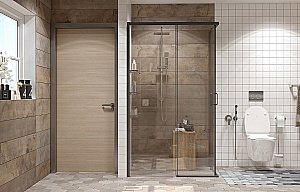 Душевой уголок Ambassador Queen Black 11011205 80x120 стекло прозрачное/профиль черный купить в интернет-магазине Sanbest