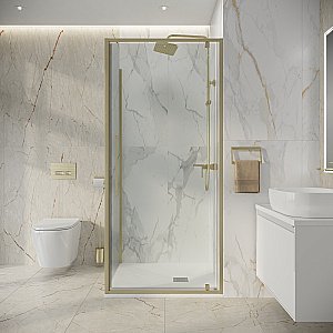 Душевой уголок Niagara Nova NG-45-9ASG-A80SG-34 90x80 стекло прозрачное/профиль брашированное золото купить в интернет-магазине Sanbest