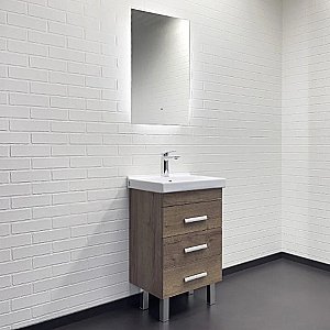 Тумба с раковиной Comforty Никосия 50 00-00018024 дуб темный для ванной в интернет-магазине Sanbest