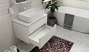 Тумба с раковиной Jorno Bosko 75 белая для ванной в интернет-магазине Sanbest