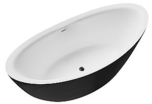 Ванна акриловая Grossman Galaxy GR-1402MB 180х85 белая, черная матовая купить в интернет-магазине Sanbest
