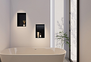 Скрытая настенная ниша Abber Nischen AN3001MB черная матовая купить в интернет-магазине сантехники Sanbest