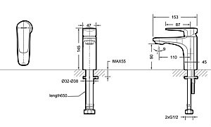 Смеситель для раковины BRAVAT Source F1173218CP-ENG купить в интернет-магазине сантехники Sanbest