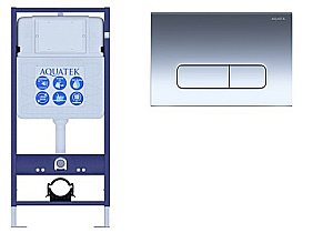 Инсталляция для унитаза Aquatek Standart INS-0000012 с кнопкой KDI-0000016 Хром купить в интернет-магазине сантехники Sanbest