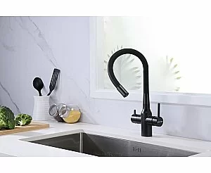 Смеситель для кухни Paulmark Salix Sa213419-BLM черный купить в интернет-магазине сантехники Sanbest