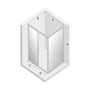 Душевой уголок NEW TRENDY NEW CORRINA D-0089A/D-0079B 100x90 стекло прозрачное/профиль хром купить в интернет-магазине Sanbest