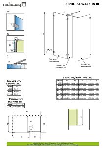 Душевое ограждение Radaway Euphoria Walk-in III (1590-2665)x80 купить в интернет-магазине Sanbest