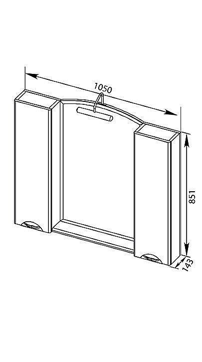 Зеркало со шкафом Aquanet Асти 105 белое в ванную от интернет-магазине сантехники Sanbest