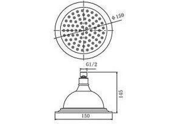 Верхний душ Aquanet Classic ARB06T1-Q(B) купить в интернет-магазине сантехники Sanbest