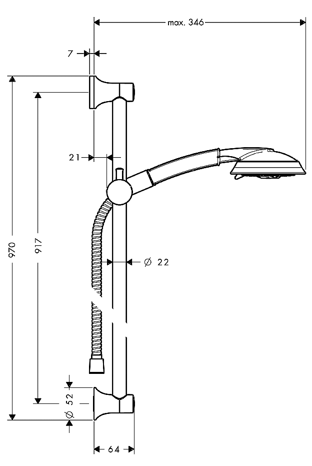 Душевой гарнитур Hansgrohe Raindance Classic 100 AIR 27841000 хром купить в интернет-магазине сантехники Sanbest