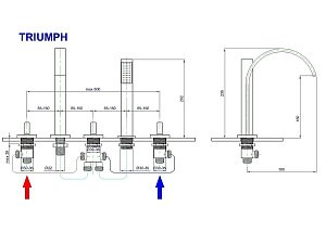 Смеситель на борт ванны Royal Bath TRIUMPH RB501 купить в интернет-магазине сантехники Sanbest