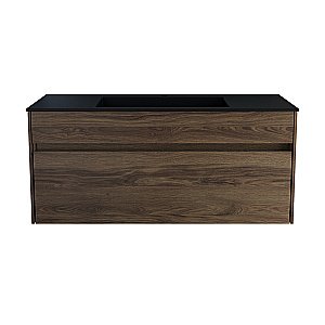 Тумба с раковиной Vincea Chiara 100 VMC-2C100CO/VCB-13100B тёмный дуб/раковина черная для ванной в интернет-магазине Sanbest