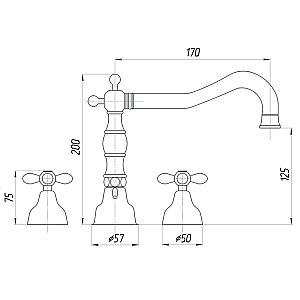 Смеситель для биде на 3 отв. Migliore Princeton Plus ML.PRP-8025 бронза купить в интернет-магазине сантехники Sanbest
