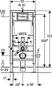 Инсталляция для унитаза Geberit Duofix Delta 20 458.118.21.2 кнопка хром купить в интернет-магазине сантехники Sanbest
