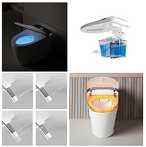 Унитаз напольный Ceruttispa ERSILIA Smart CT10616 с дистанционным управлением, безободковый, слив-торнадо, белый купить в интернет-магазине Sanbest