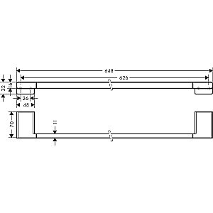 Полотенцедержатель Hansgrohe AddStoris 41747340 хром темный матовый купить в интернет-магазине сантехники Sanbest