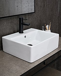 Раковина накладная Gid Geometrico 45,5 N9145 51214 белая купить в интернет-магазине Sanbest