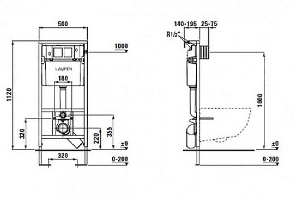 Инсталляция Laufen Lis 8.9466.0.000.000.1 купить в интернет-магазине сантехники Sanbest