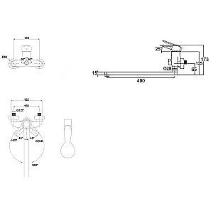Смеситель для ванны Kaiser Orbit 20055 купить в интернет-магазине сантехники Sanbest