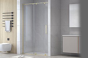 Душевая дверь Royal Bath BERN-S 140 RB 140-T-CH стекло прозрачное/профиль золото купить в интернет-магазине Sanbest
