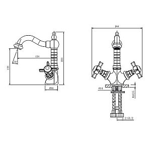 Смеситель для раковины Caprigo Bristol 21-526 хром купить в интернет-магазине сантехники Sanbest