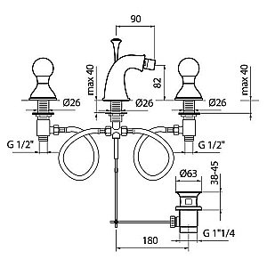 Смеситель для биде Webert Karenina KA710202015 купить в интернет-магазине сантехники Sanbest