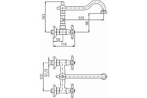 Смеситель для кухни Rav-Slezak Morava Retro MK502.5/28Z золото купить в интернет-магазине сантехники Sanbest