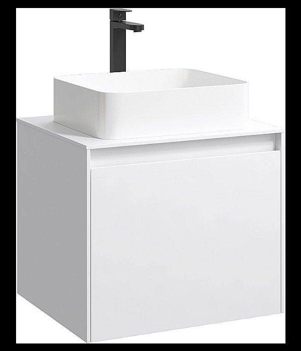 Тумба с раковиной Aqwella Mobi 61 белая для ванной в интернет-магазине Sanbest