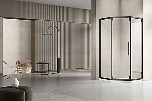 Душевой уголок Vincea SHOW VSP1-4SH100CLB 100x100 стекло прозрачное/профиль черный купить в интернет-магазине Sanbest