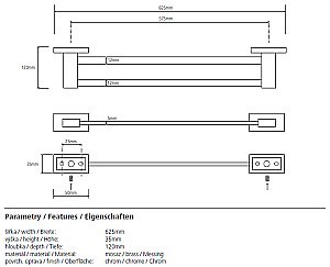 Полотенцедержатель двойной Bemeta Plaza 118104052 купить в интернет-магазине сантехники Sanbest