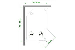 Душевой уголок Royal Bath RB11575HPD-C 75х115 матовый купить в интернет-магазине Sanbest