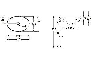 Раковина накладная Villeroy&Boch Artis 61 41986101 альпийский белый купить в интернет-магазине Sanbest
