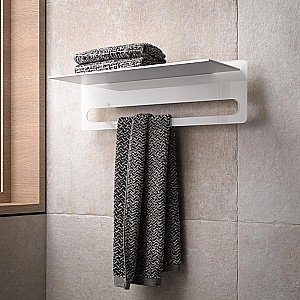 Полка KEUCO EDITION 400 11575170030 60 алюминий/белое стекло купить в интернет-магазине сантехники Sanbest