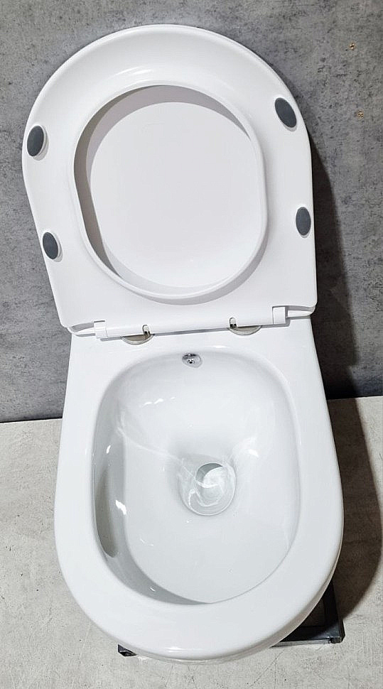 Унитаз подвесной CeramaLux TR-0199BD безободковый, функция биде, с крышкой микролифт, белый купить в интернет-магазине Sanbest