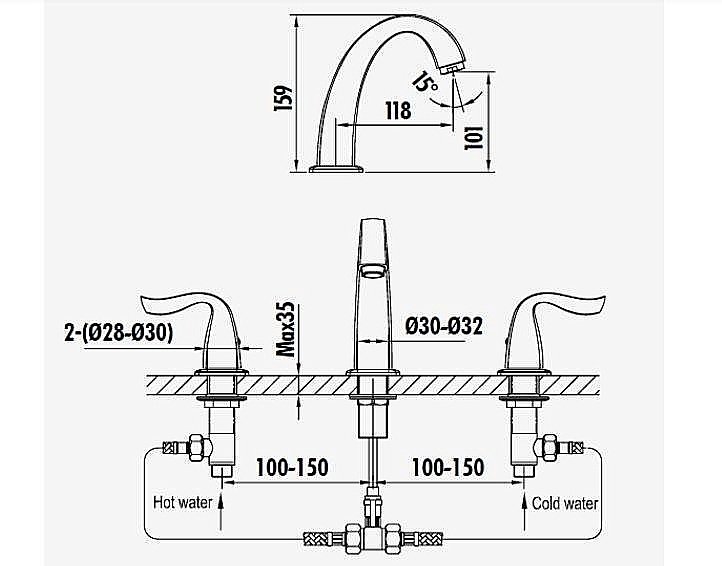 Смеситель для раковины Creavit Giza GZ1503 купить в интернет-магазине сантехники Sanbest