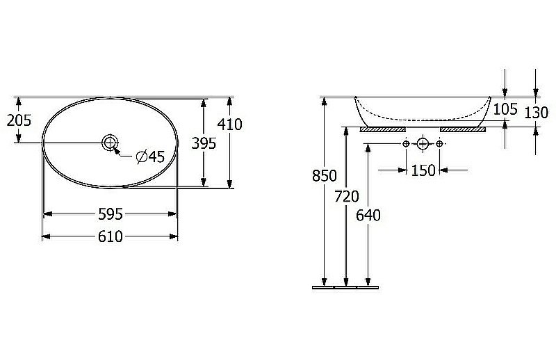 Раковина накладная Villeroy&Boch Artis 61 41986101 альпийский белый купить в интернет-магазине Sanbest