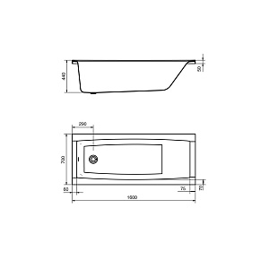 Ванна Santek Santorini 1WH302494 160x70 купить в интернет-магазине Sanbest