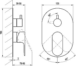 Смеситель для душа Ravak Eleganta X070301 черный матовый купить в интернет-магазине сантехники Sanbest