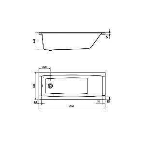 Ванна акриловая Santek Санторини 160x70 1.WH30.2.494 белая купить в интернет-магазине Sanbest