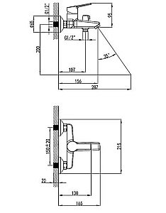 Смеситель для ванны Milardo Stripe STRSB02M02 хром купить в интернет-магазине сантехники Sanbest