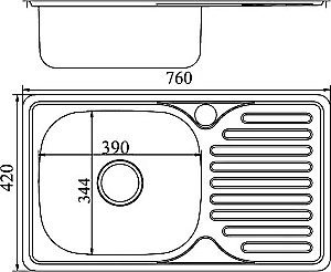 Кухонная мойка Mixline ML 42х76 535614 сталь купить в интернет-магазине сантехники Sanbest
