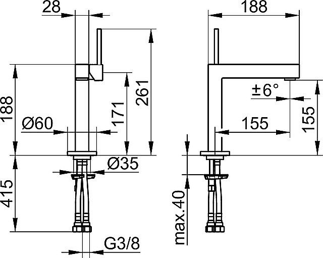 Смеситель для раковины KEUCO EDITION 90 59002010000 хром купить в интернет-магазине сантехники Sanbest